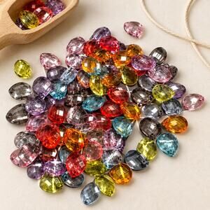 Multicolor Transparent Acrylic Teardrop Beads Charms Jewelry Making Craft Lot
